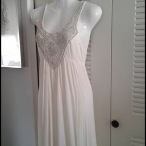 Ecote` beaded long off white Dress